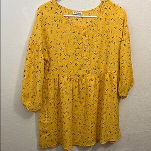 Cato Mustard Floral Blouse